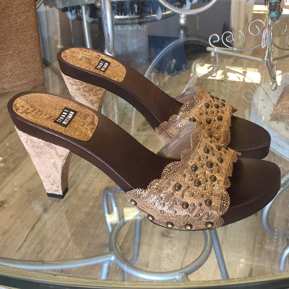 Stuart Weitzman Slides Heels Size 7 Made in Spain - Picture 3 of 8